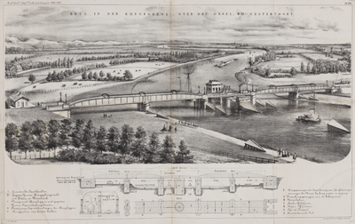 808392 Gezicht op de spoorbrug van de Nederlandsche Rhijnspoorweg-Maatschappij (NRS) over de IJssel bij Westervoort, ...